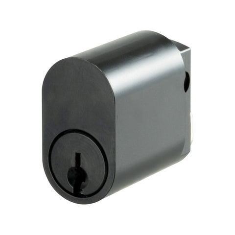 Rolltrak Commercial Security Oval Cylinder Lock, Matte Black 6-Pin