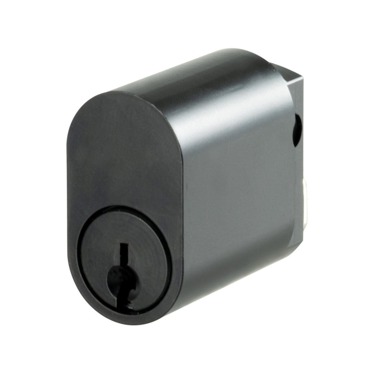 Rolltrak Commercial Security Oval Cylinder Lock, Matte Black 6-Pin