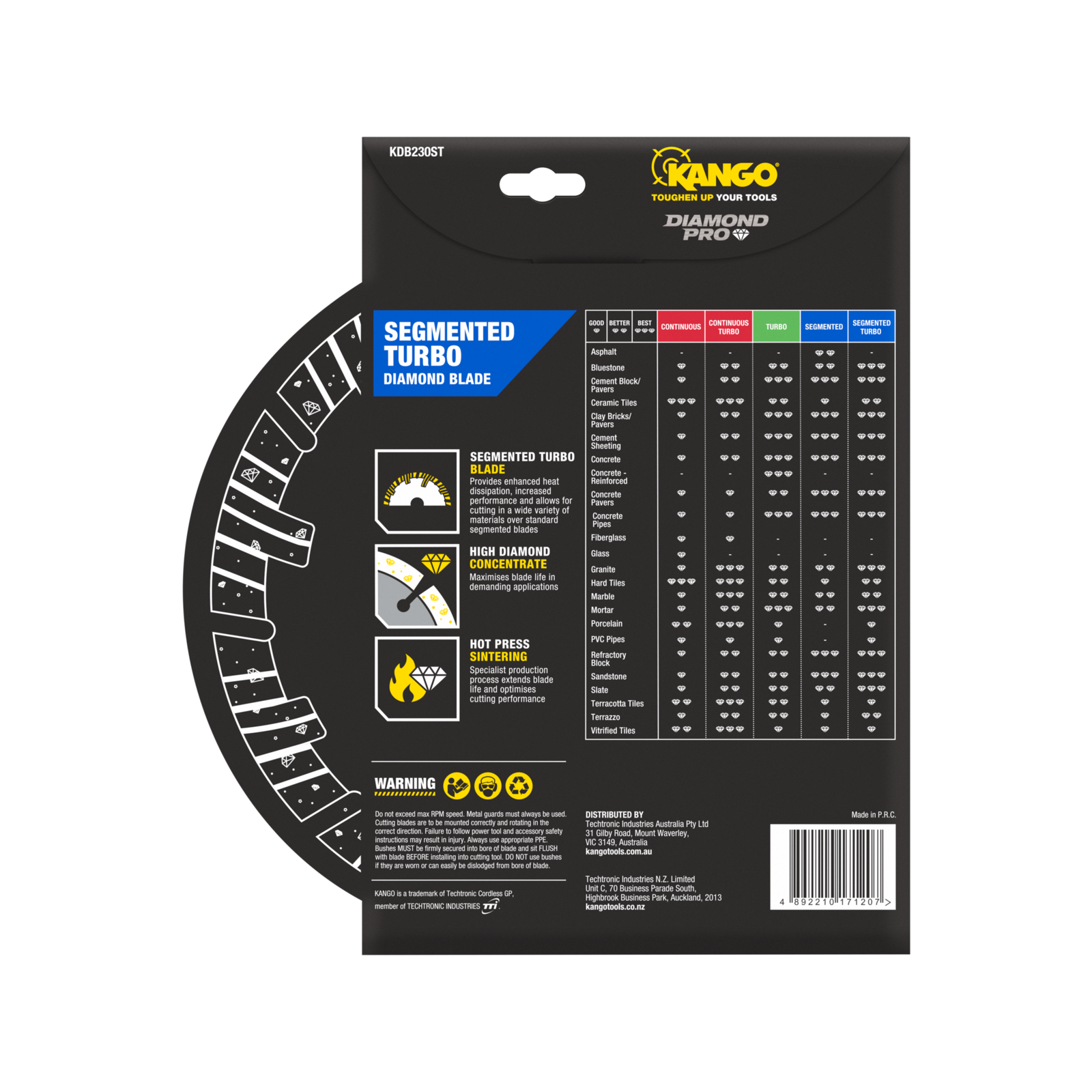 Kango 230mm Segmented Turbo Diamond Saw Blade KDB230ST