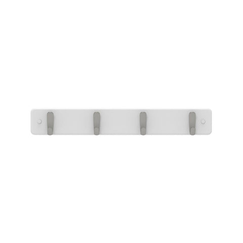 Mode Hook Rack - 4 Brushed Nickel Hooks - White Board - Durable Design - SuperSaverAU - view 1
