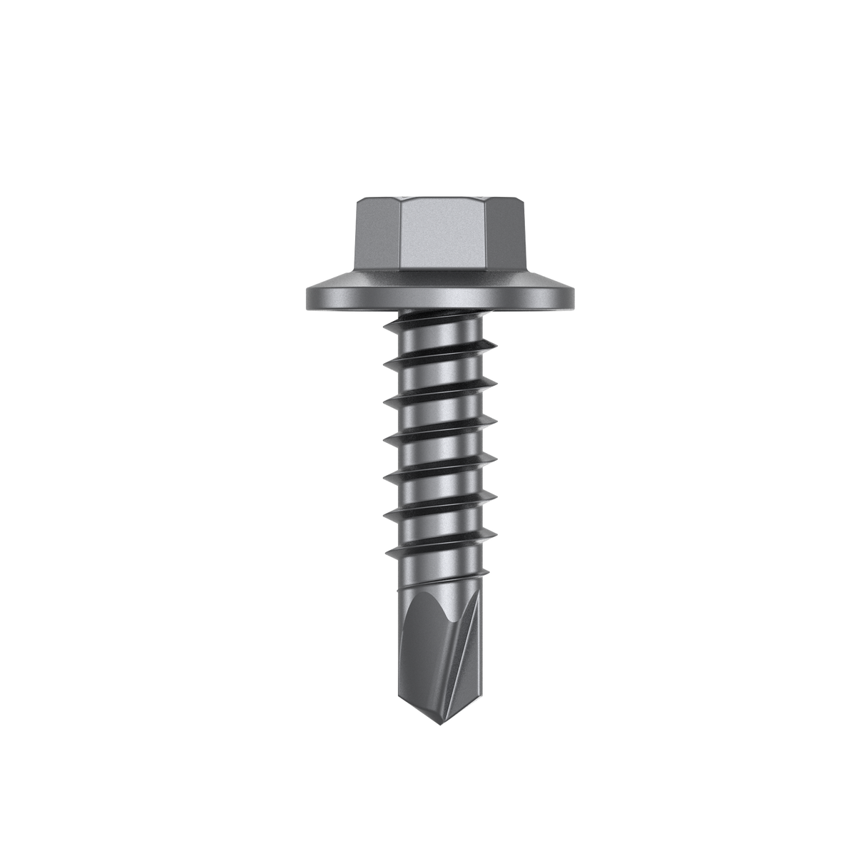 Bremick 6.2 x 22mm Hex Metal Screw, Carbon Steel B8 Coating, Drill Point Fine Thread - 100 Box