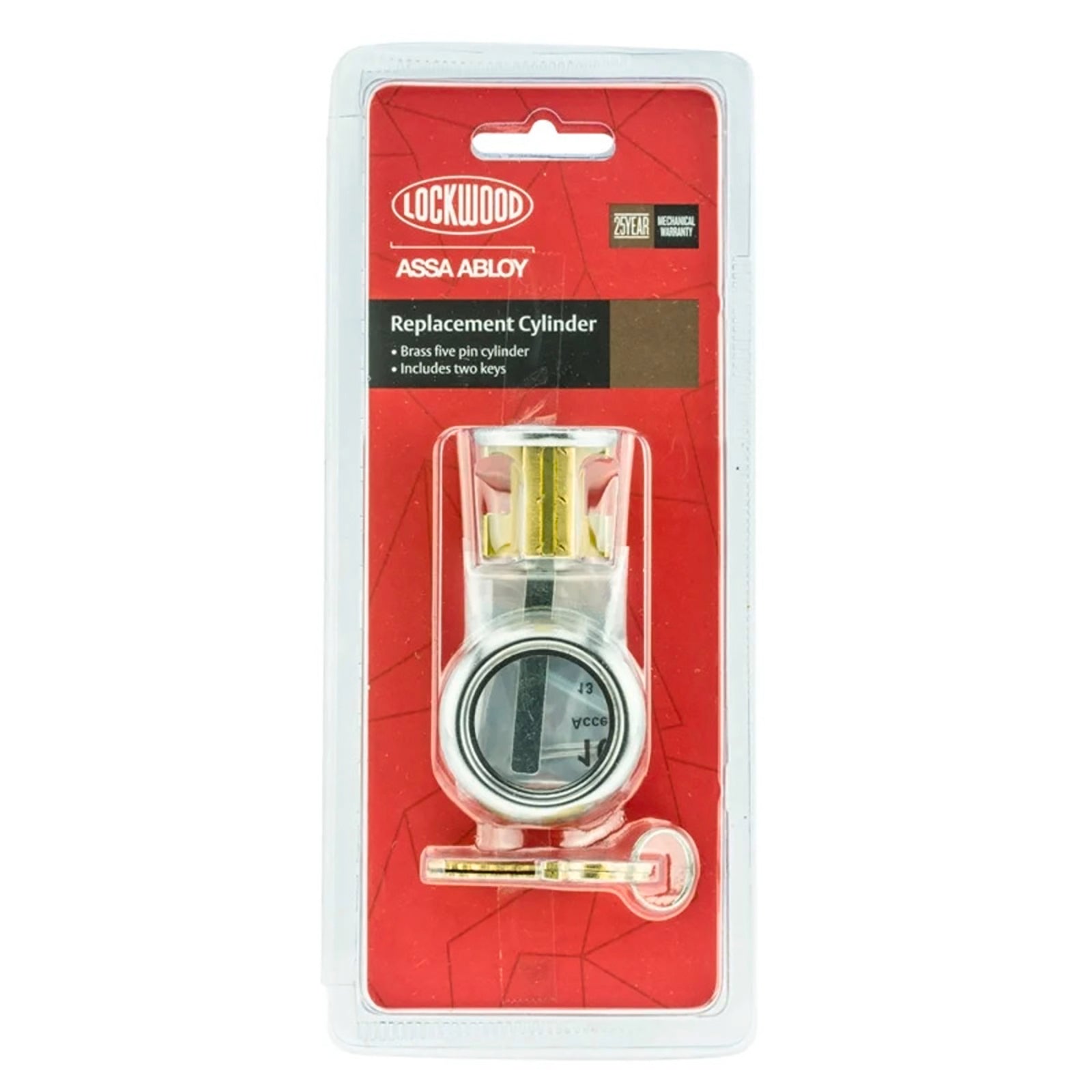 Lockwood 201 Satin Chrome Replacement Brass Cylinder