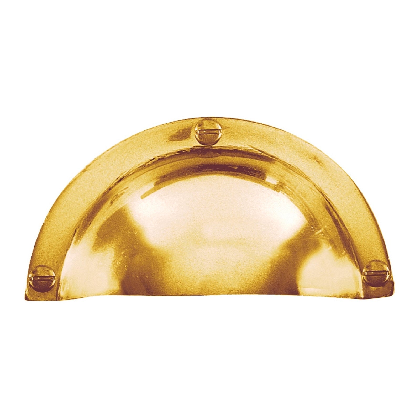 Delf Architectural 50 x 90mm Polished Brass Hooded Drawer Pull - Solid Brass