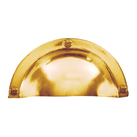 Delf Architectural 50 x 90mm Polished Brass Hooded Drawer Pull - Solid Brass