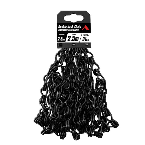 Pinnacle 2.5mm x 2.5m Matt Black Double Jack Chain