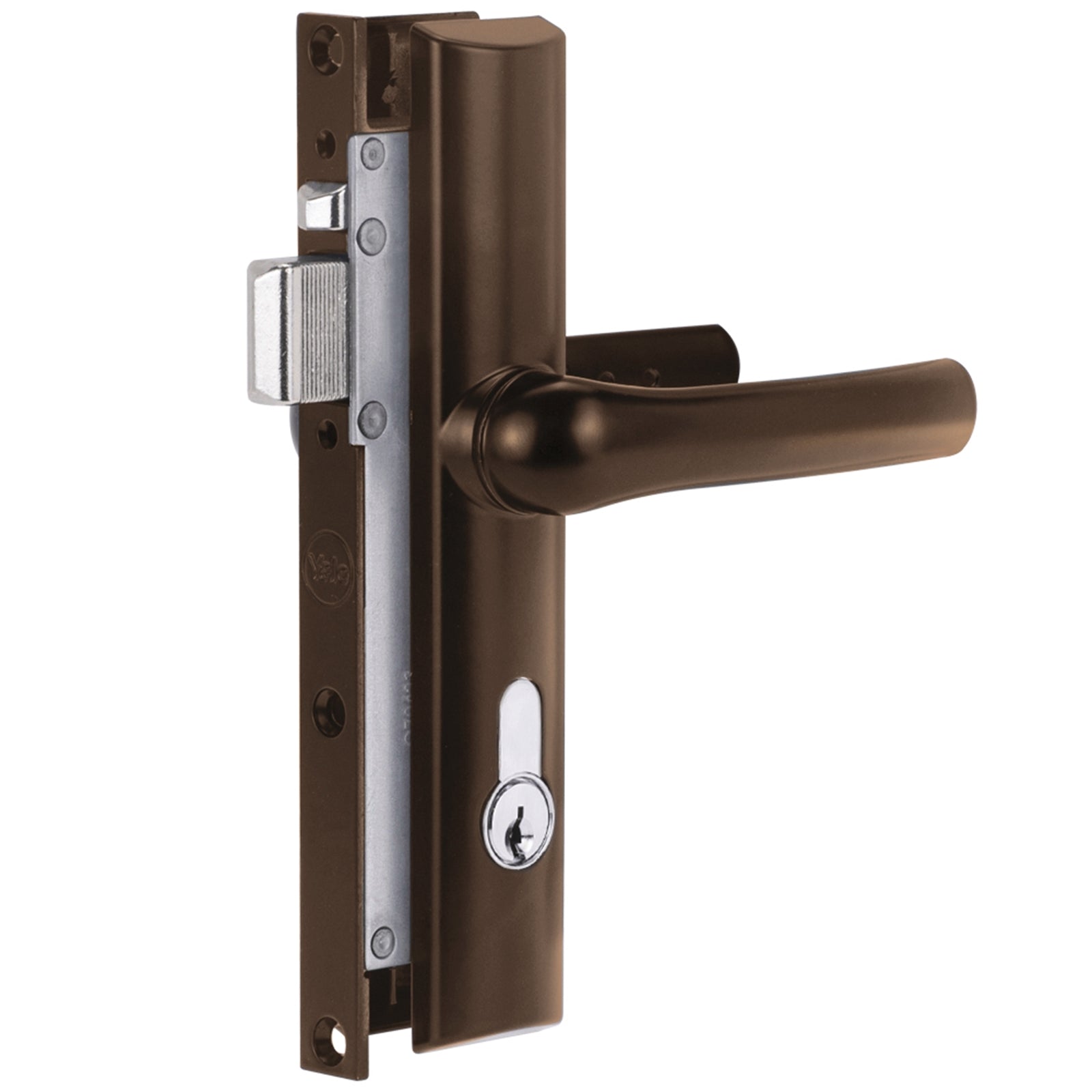 Yale Quattro Brown Hinged Security Screen Door Lock Y8104BRNDP