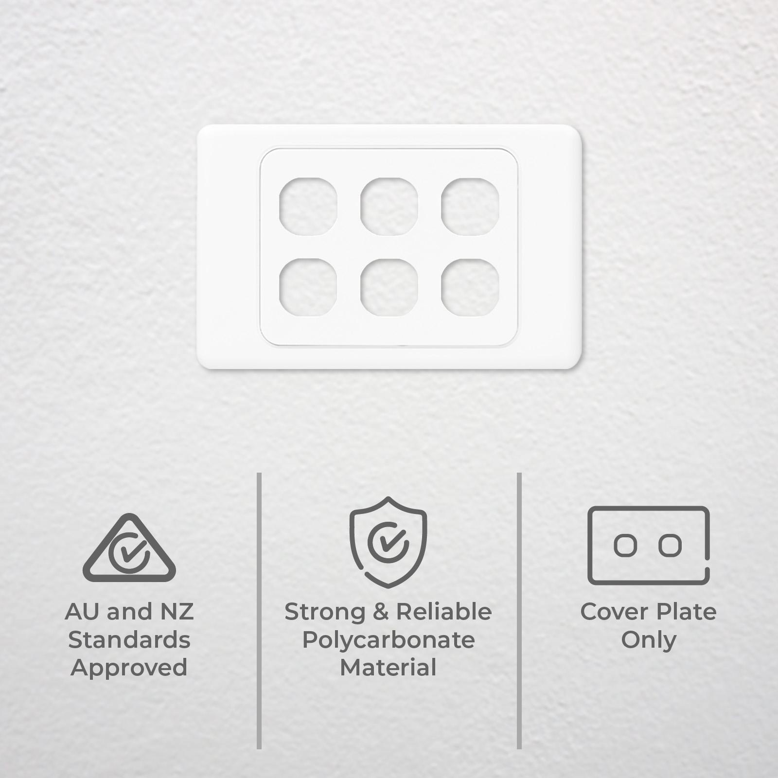 DETA 6 Aperture Grid Plate, White Plastic, 75mm x 115mm, Indoor