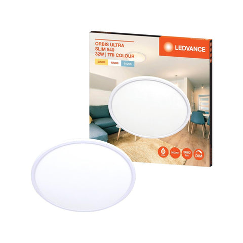 LEDVANCE 32W 3860lm 400mm Tri-Colour LED Ultra Slim Oyster Ceiling Light