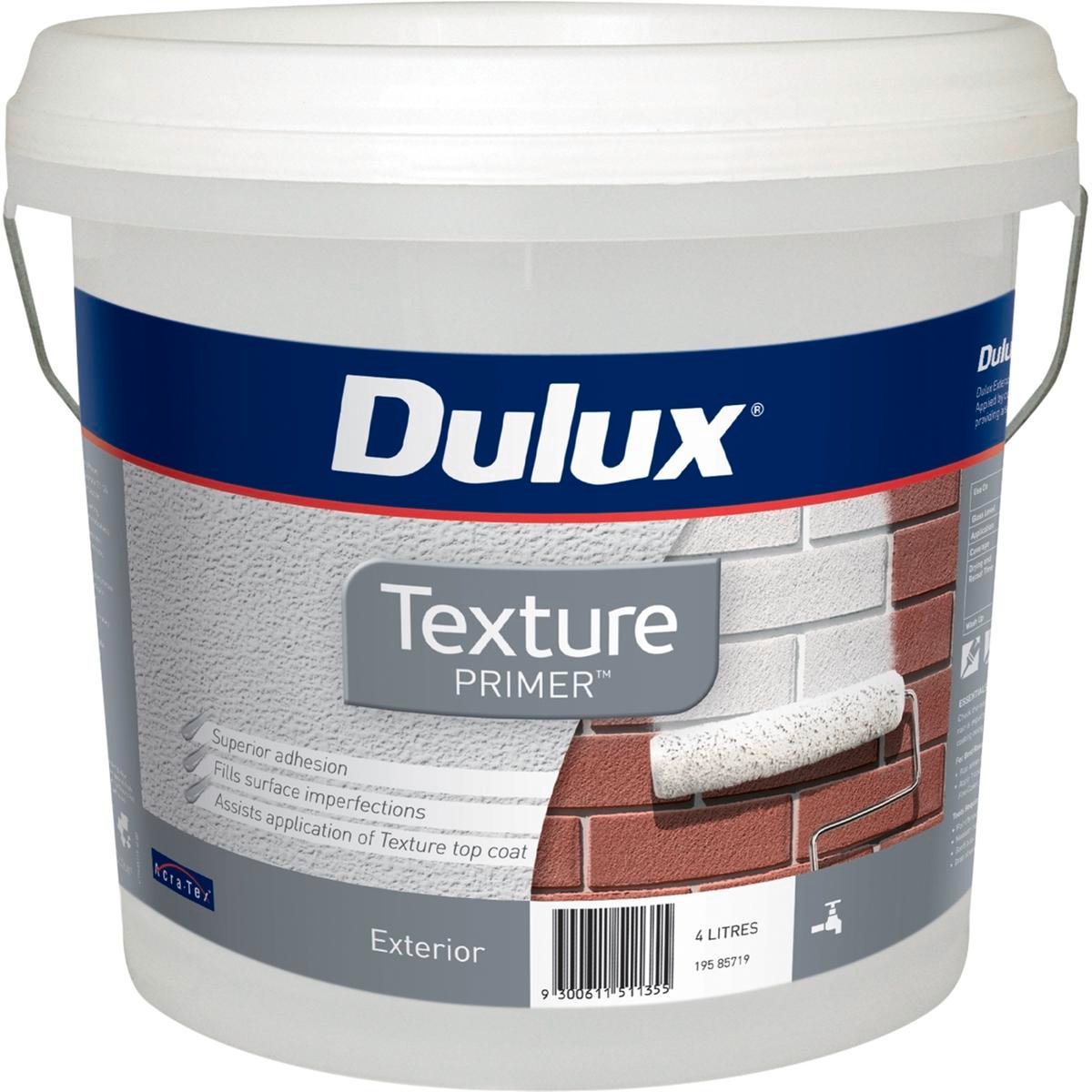 Dulux Texture Paint Primer 4L Grey Water-Based Exterior