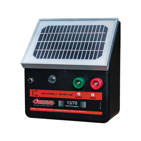 O'Briens 13/70 Electric Fencing Solar Energiser