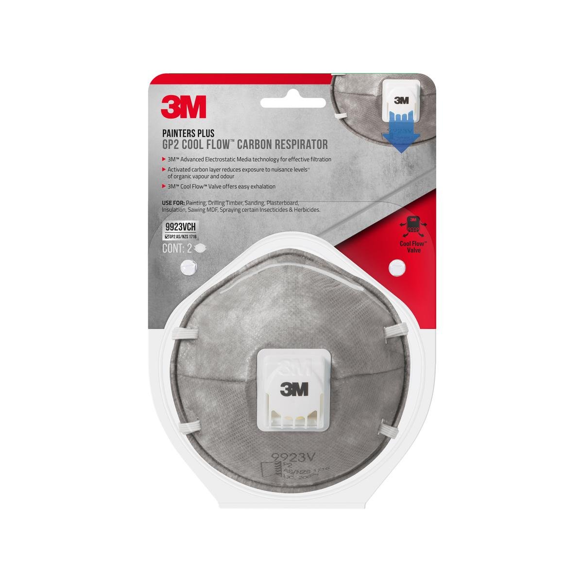 3M Disposable Painters Plus P2 Respirator - 2 Pack