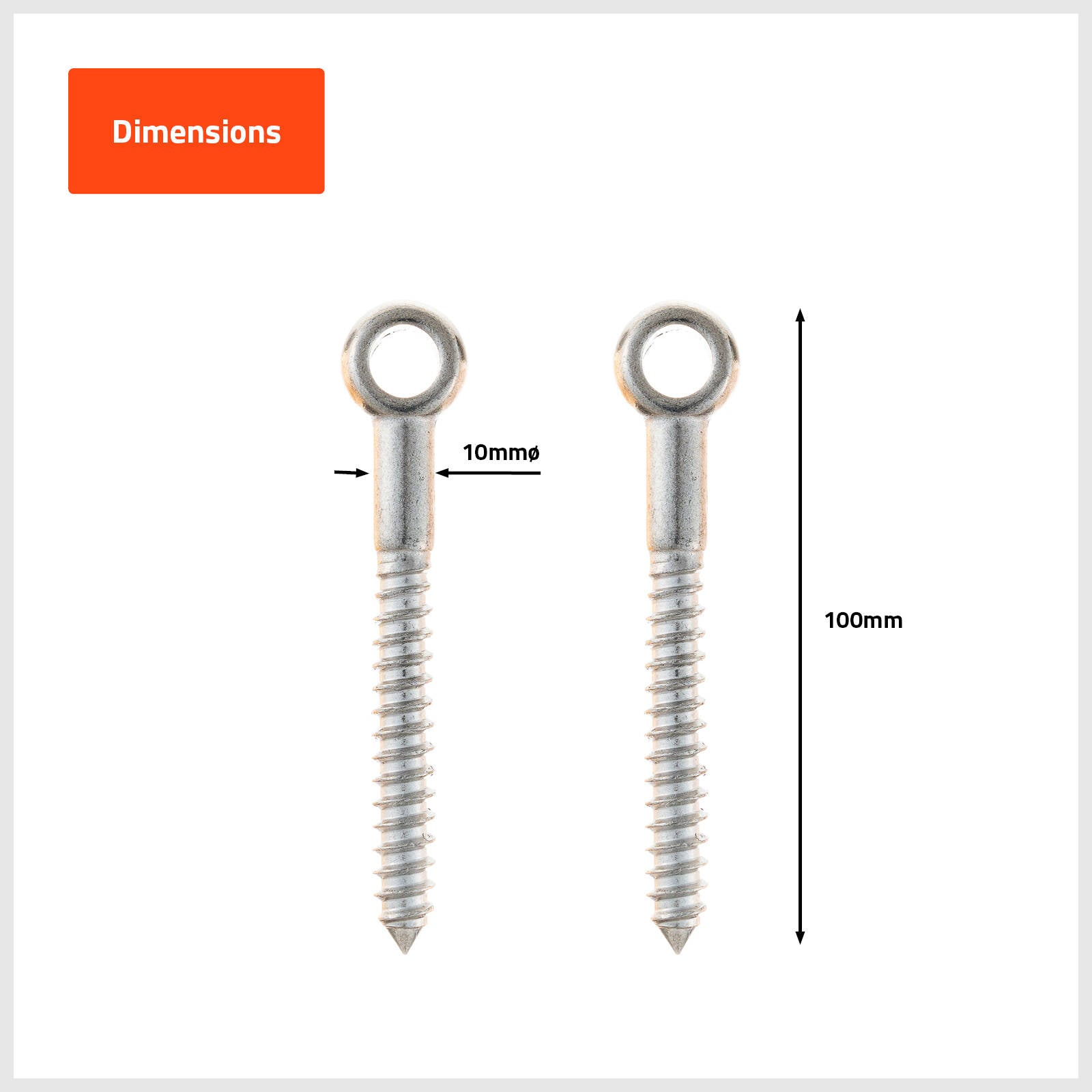 Taskmaster 10mm 316 Stainless Steel Lag Screw - 2 Pack