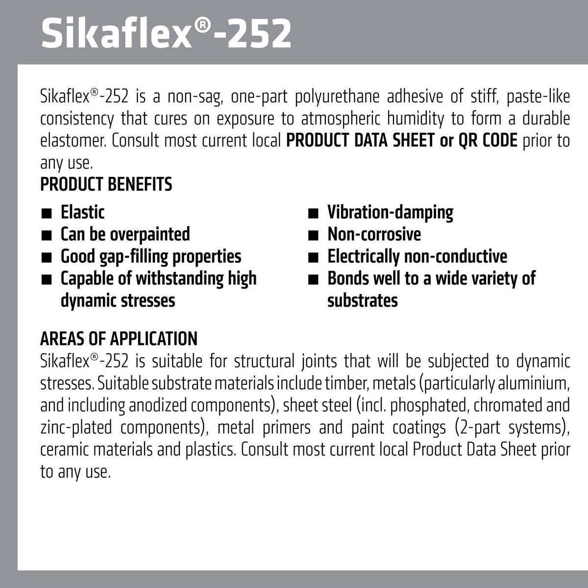 Sika Sikaflex-252 Polyurethane Adhesive White 300ml