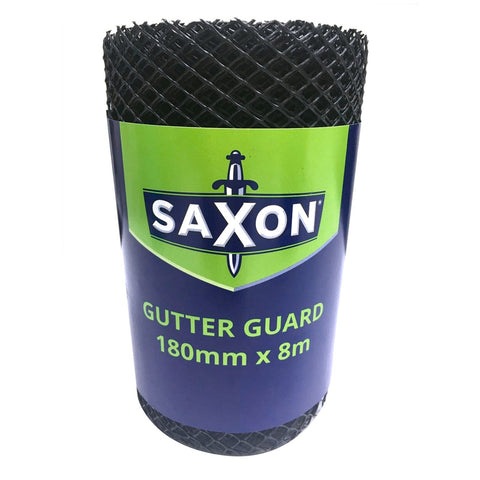 Saxon Black Plastic Gutter Guard HDPE 180mm x 8m
