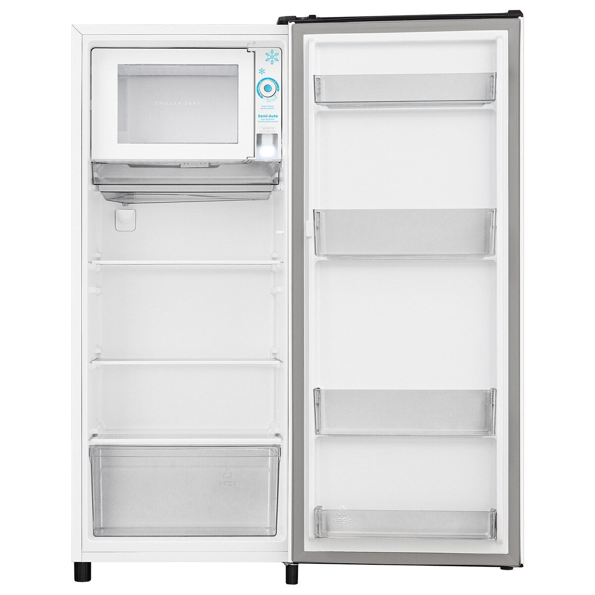 Hisense 179L bar fridge - white, chiller zone, fruit and vegetable crisper, XXL door balcony - HRBF179