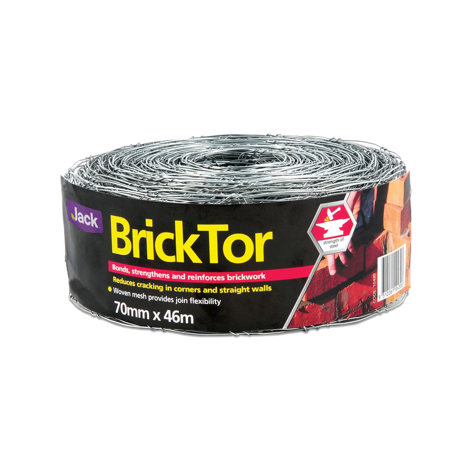 Jack 70mm x 46m Galvanised Steel Bricktor Brickwork Mesh