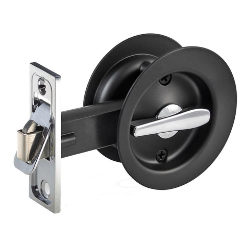 Gainsborough Circular Privacy Sliding Door Set - 70mm - Matt Black - Lockable - SuperSaverAU - view 1
