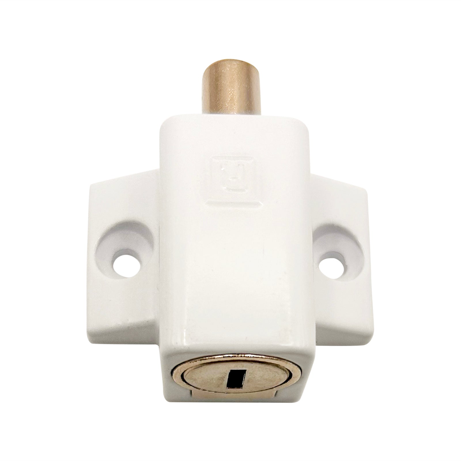 Remsafe White Window & Door Mini Push Lock - Lockable, White Powdercoat Steel
