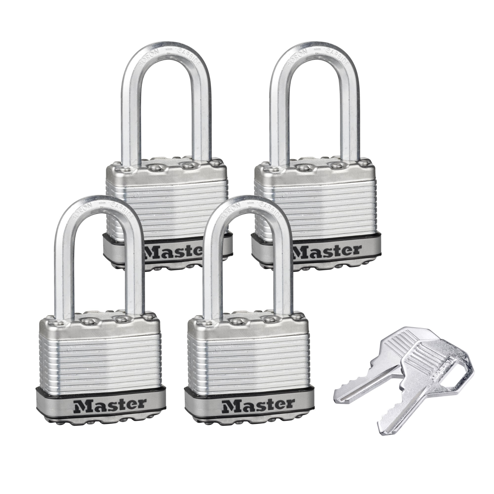 Master Lock 45mm Magnum Laminated Steel Padlock 38mm Long Shackle 4 Pack