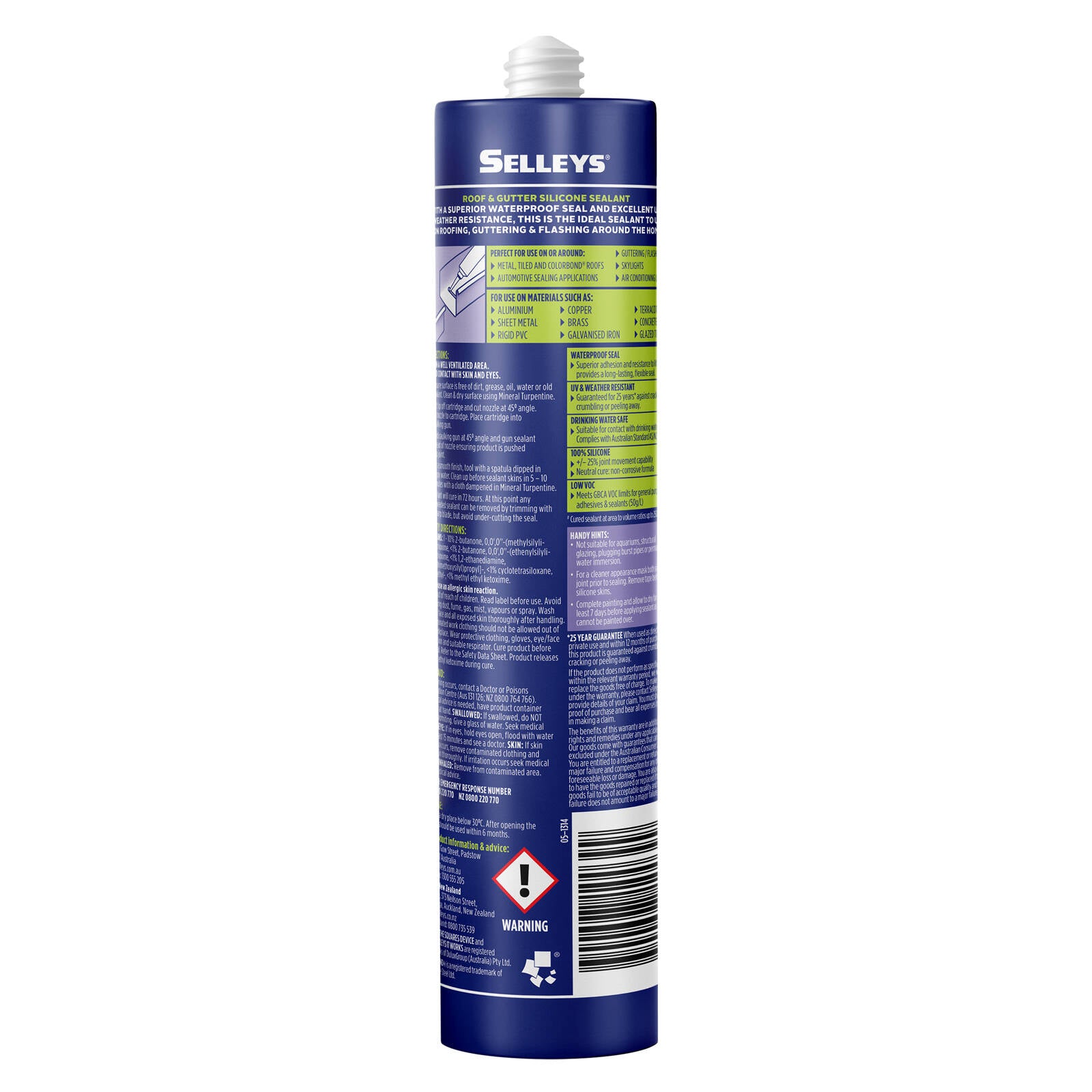 Selleys Roof and Gutter Silicone Sealant Translucent 310g - 3 Pack