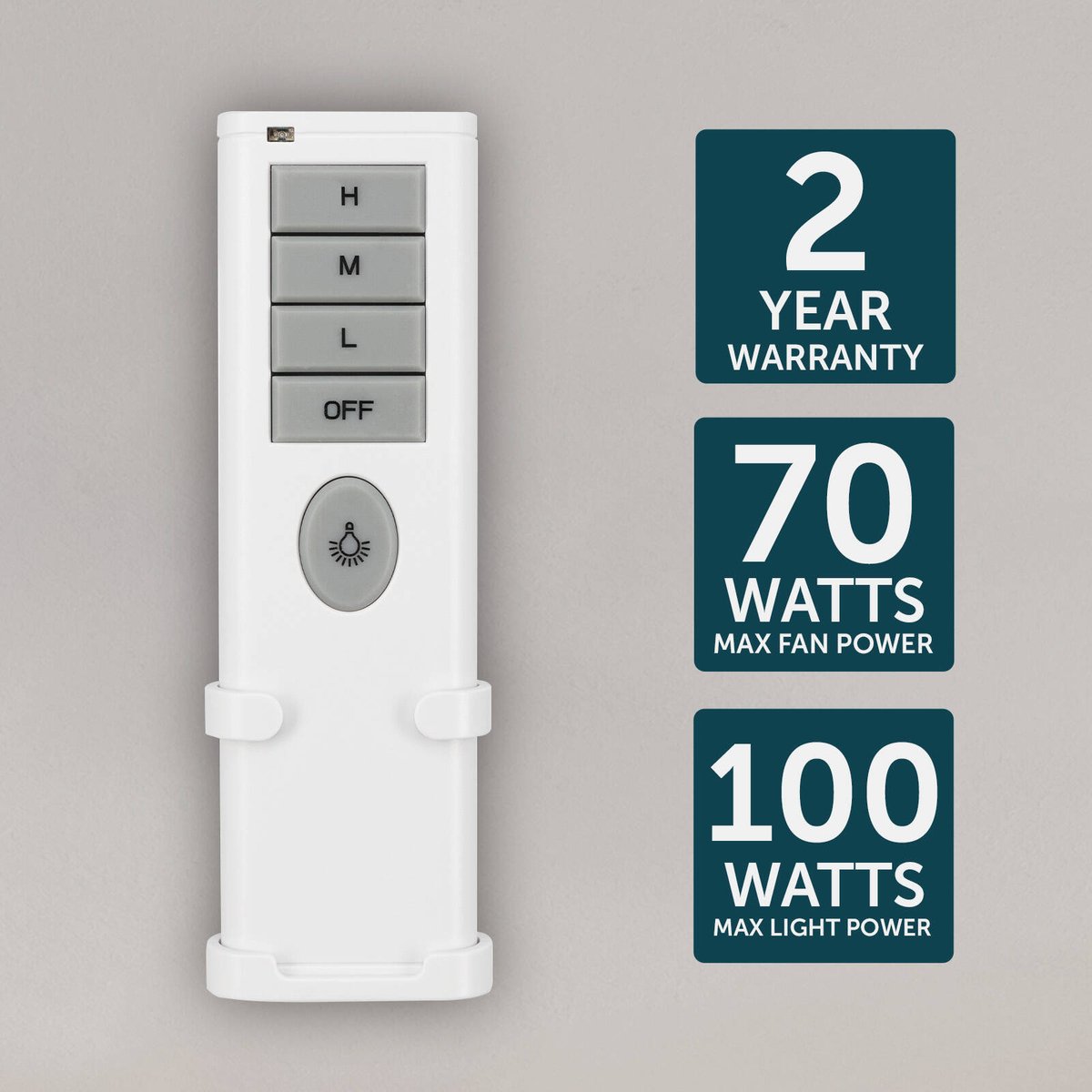Brilliant Wi Fi Smart Ceiling Fan Remote Control - 45mm x 145mm - White/Grey - SuperSaverAU - view 4