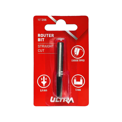 Ultra Straight Router Bit 6.4 x 6mm Tungsten Carbide Tipped 1/4 Shaft