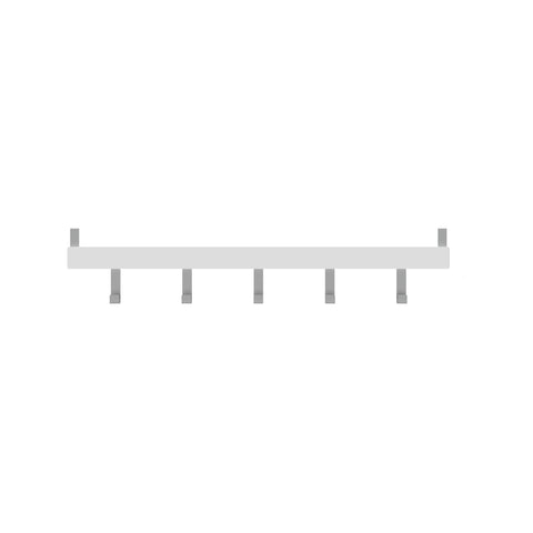 MODE 5 Chrome Hook White Board Over Door Coat Rack - Timber & Chrome