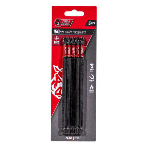 Full Boar PH2 x 150mm S2 Steel Impact Torsion Bit 5 Pack FPH2-1505