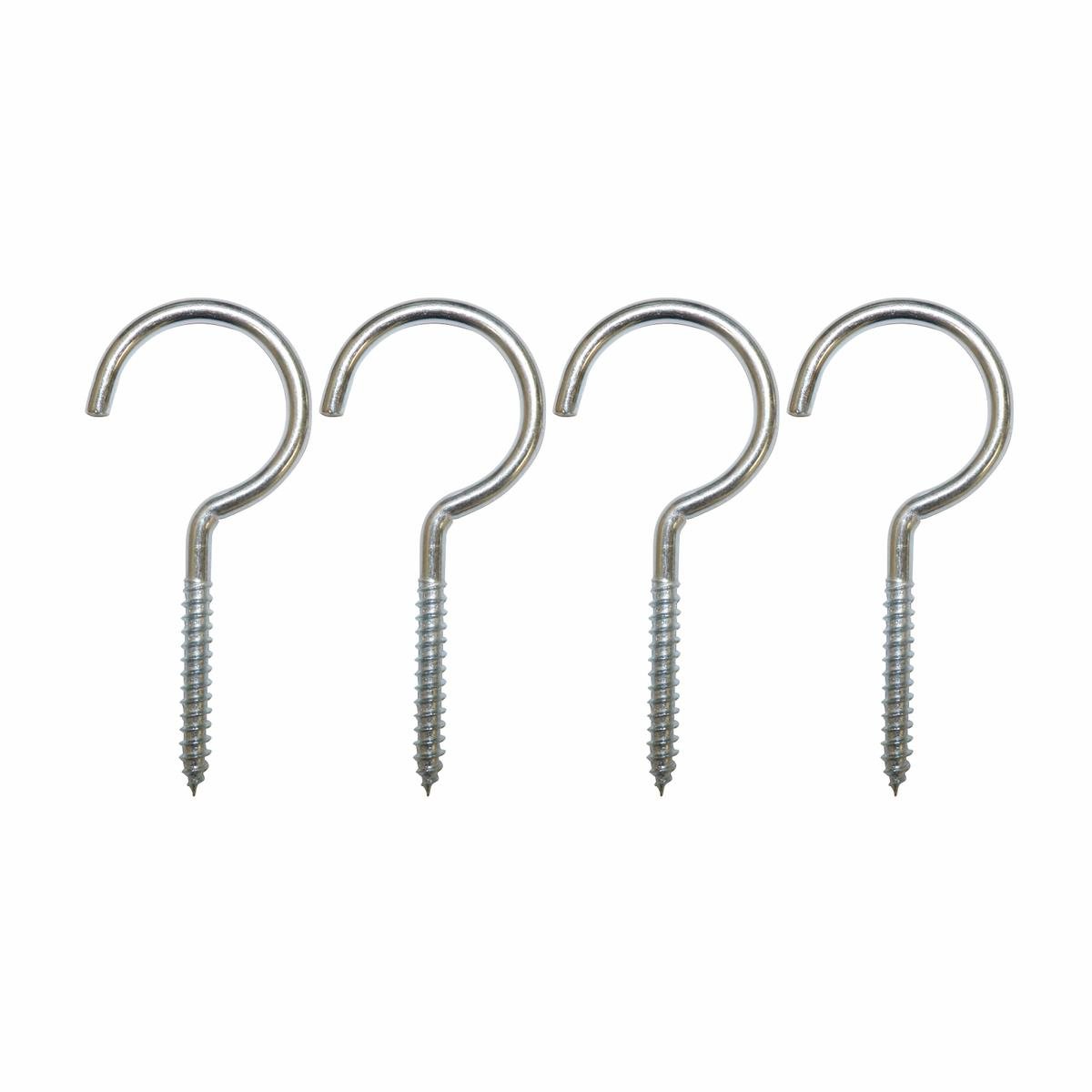 Everhang Screw Hook - 5.0 x 32 x 95 x 38mm - Zinc Plated - Light Duty - 4 Pack - SuperSaverAU - view 1
