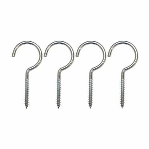 Everhang Screw Hook - 5.0 x 32 x 95 x 38mm - Zinc Plated - Light Duty - 4 Pack - SuperSaverAU - view 1