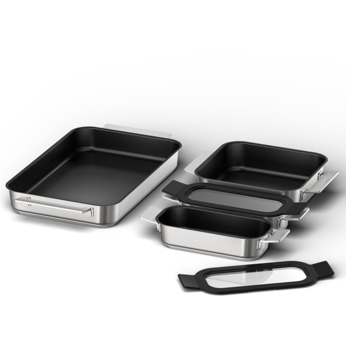 Bosch Pro Induction Flex Pan Set - Four Pans in Stainless Steel for FlexInduction - HEZ9FF040
