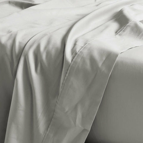 Linen House Augusta King Flat Sheet - 500 Thread Count, 100% Cotton, Grey - 01722F731