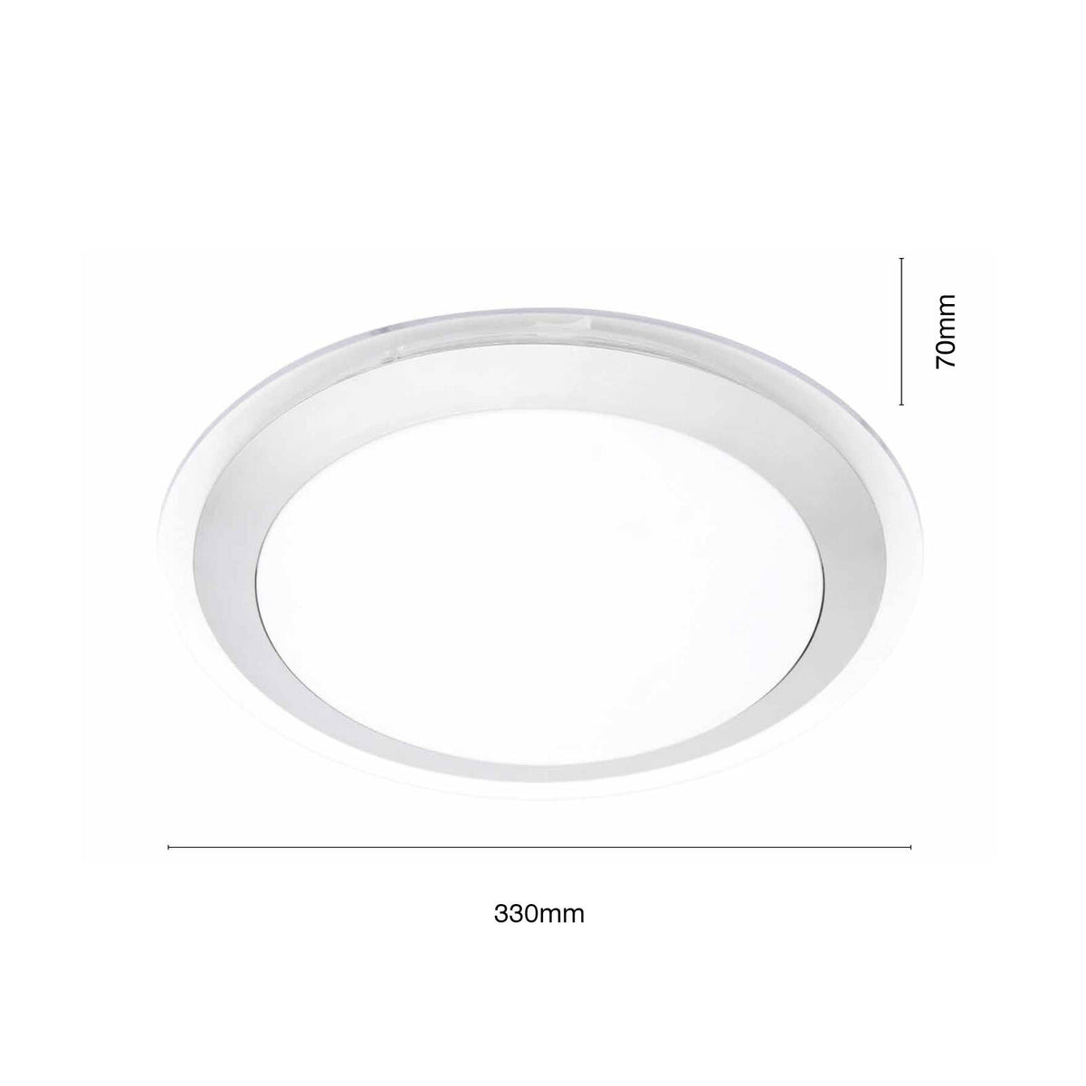 Brilliant Lighting Charlton 18W 33cm Silver LED Oyster Ceiling Light 18652/11