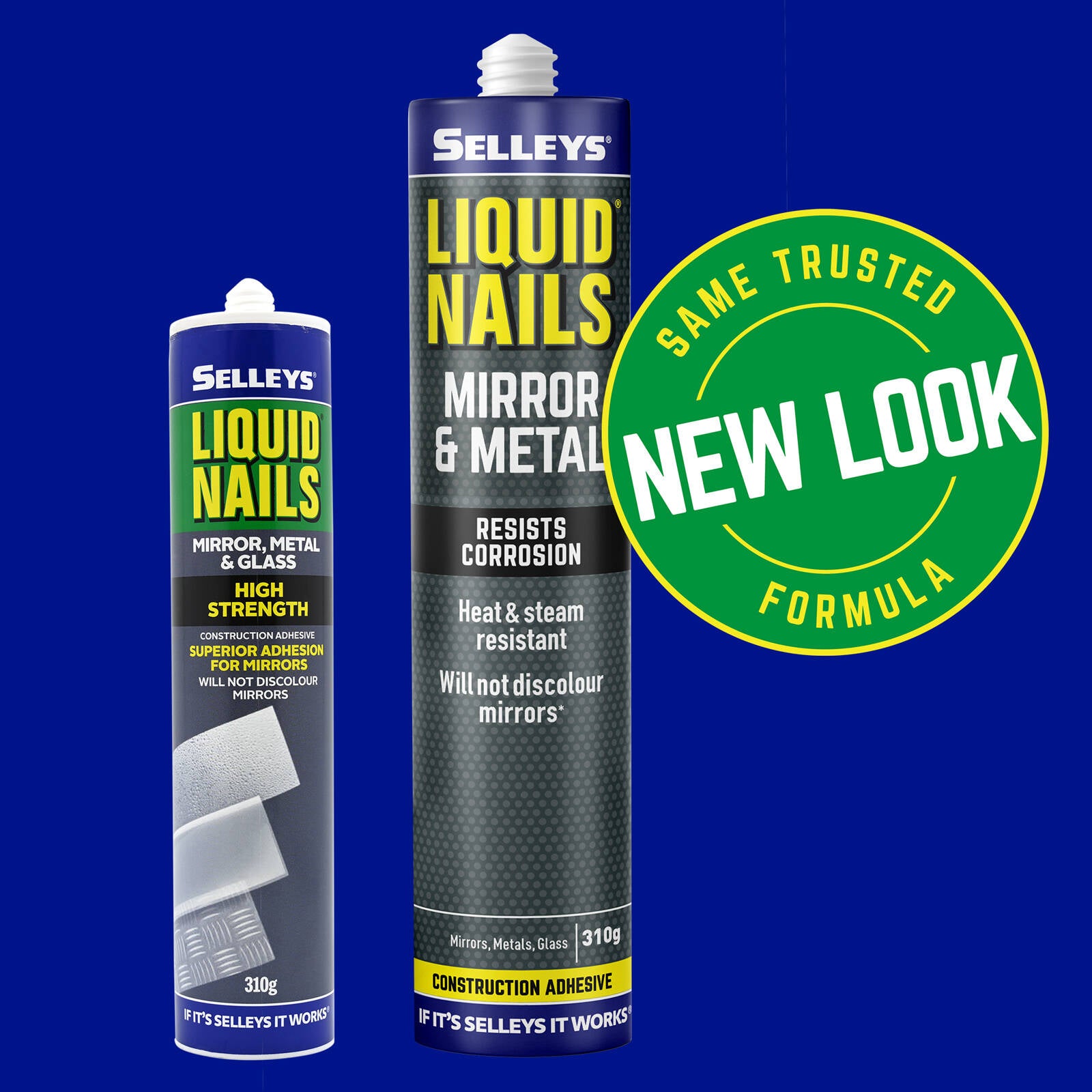 Selleys Liquid Nails Mirror Metal & Glass Adhesive 310g - Dries Clear Silicone Polymer Bond