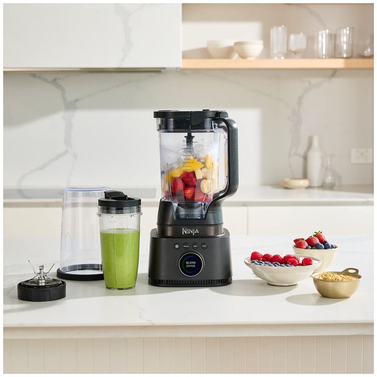 Ninja Stealth IQ Duo Power Blender 2.1L Jug - 800W Motor, 700ml Cup, Black - QX301