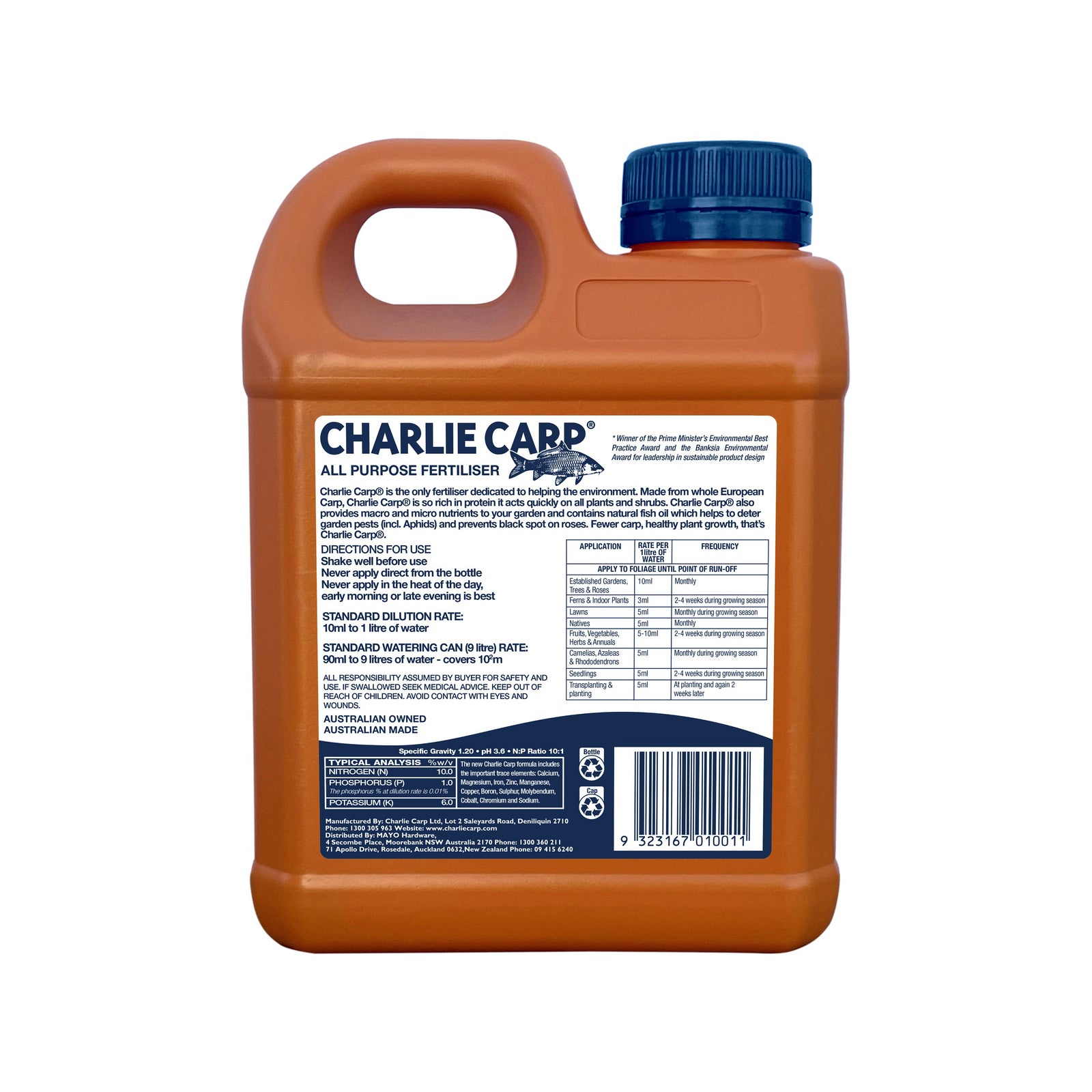 Charlie Carp All Purpose Concentrate Fertiliser 1L - Liquid Fish Fertiliser