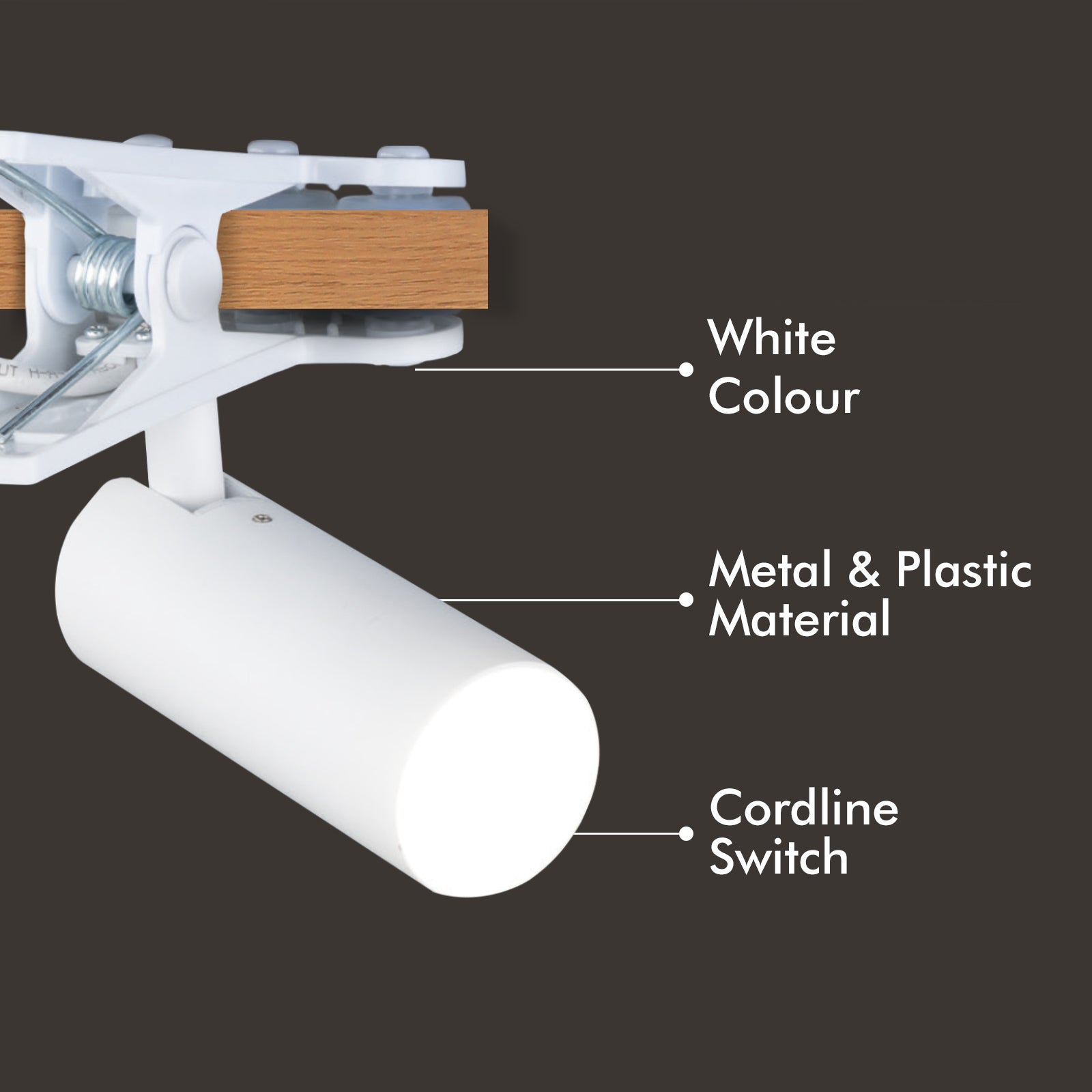 Verve Design 4.5W White LED Adjustable Clip Lamp ATL450WH