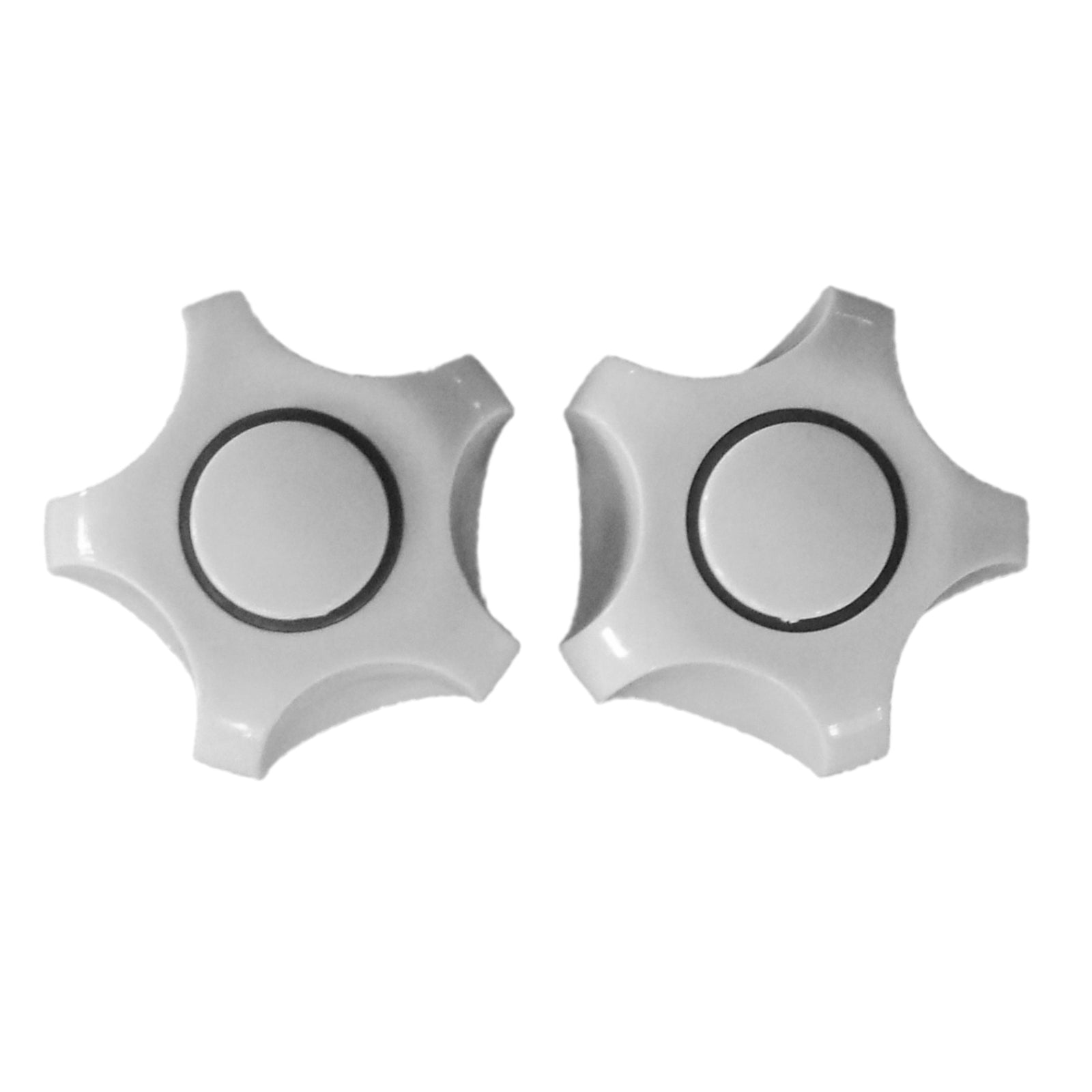 Shaw & Mason White Universal Multi Fit Tap Handles - Plastic, Pair