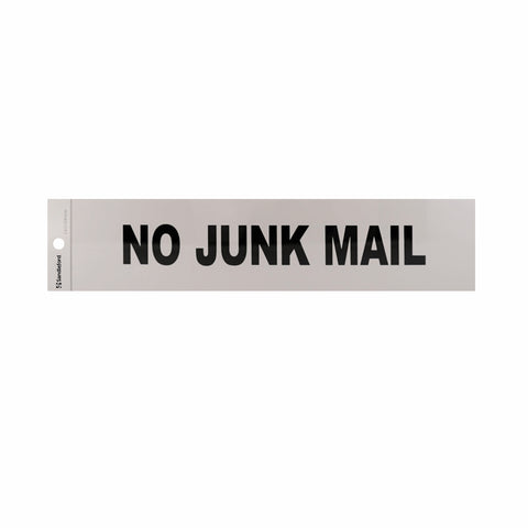 Sandleford 245 x 58mm No Junk Mail Silver Self Adhesive Sign