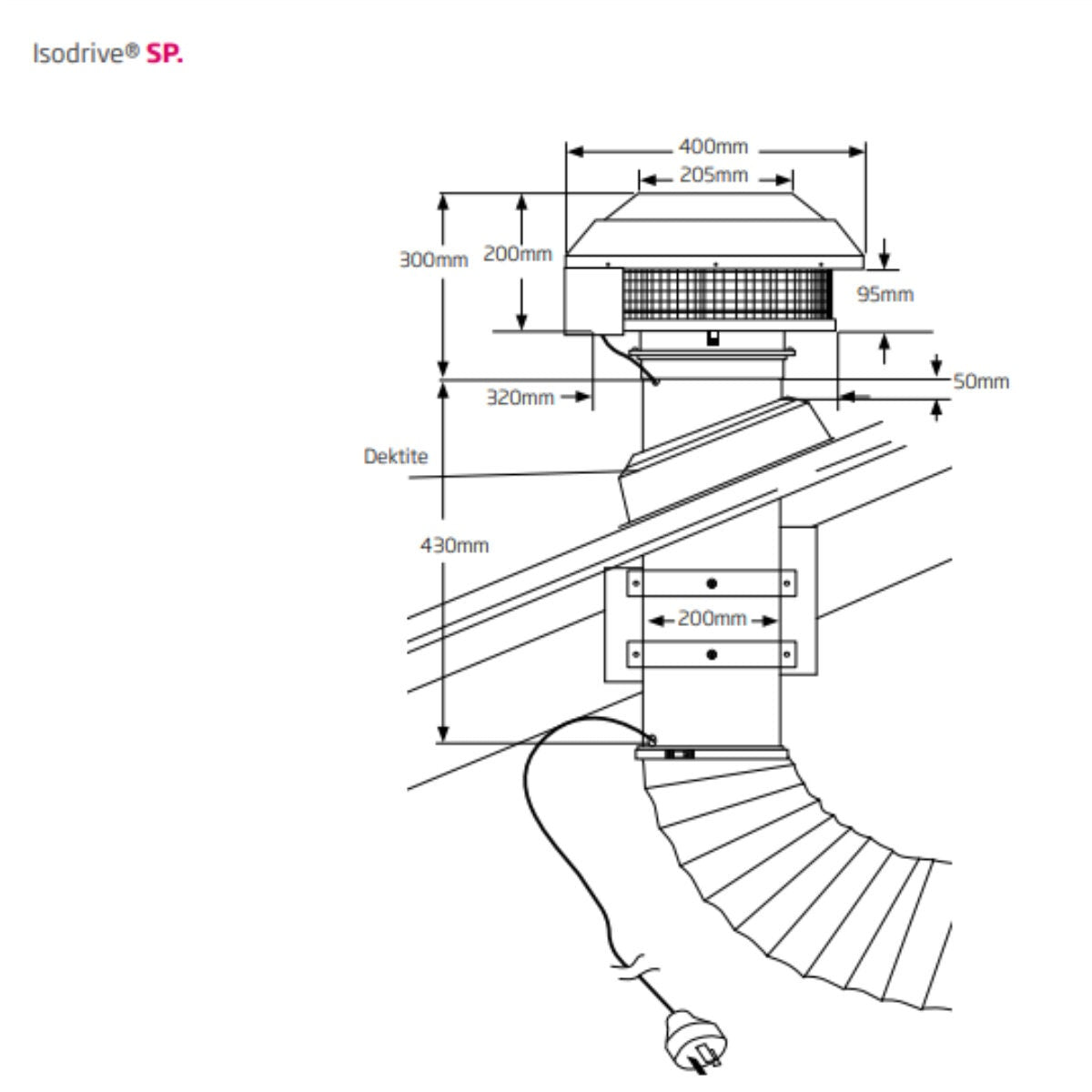 Schweigen 120cm Undermount Rangehood - Matte Black, 1600m³/h Isodrive SP Motor, 5 Speeds - UM1170-12BSPPAK