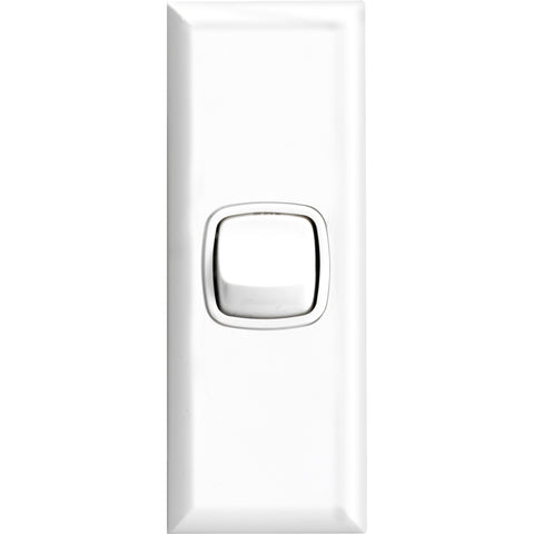 HPM EXCEL 1 Gang Architrave Switch - Matt White ABS Indoor CDXLA770/1WEWE