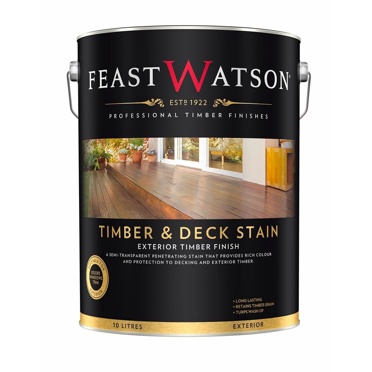 Feast Watson 10L Taman Merbau Timber & Deck Stain, Satin