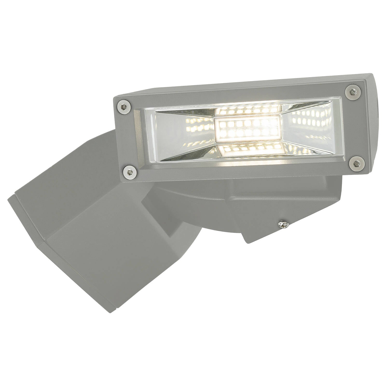 Brilliant 24W Nighthawk LED Twin Flood Light Silver Weather Resistant 240V