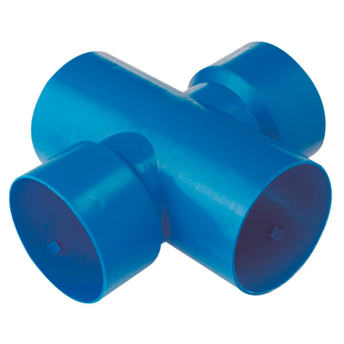 Vinidex 100mm Cross Junction Draincoil Fitting, Blue Push-to-Connect Plastic