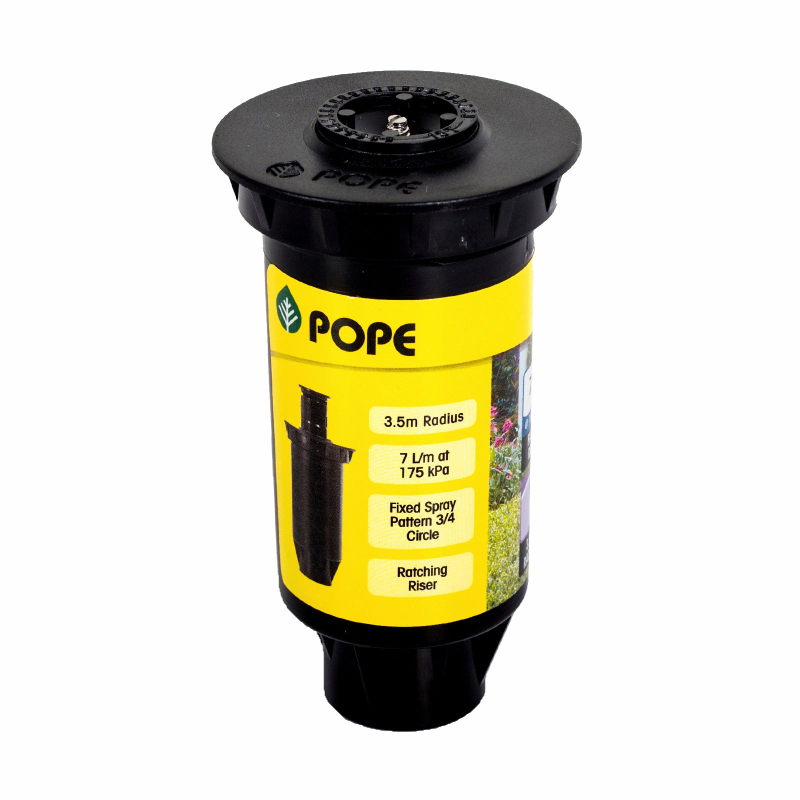 Pope 50mm 3/4 Circle Master Pop-Up Sprinkler - ABS Plastic, 15mm BSP, 175kPa