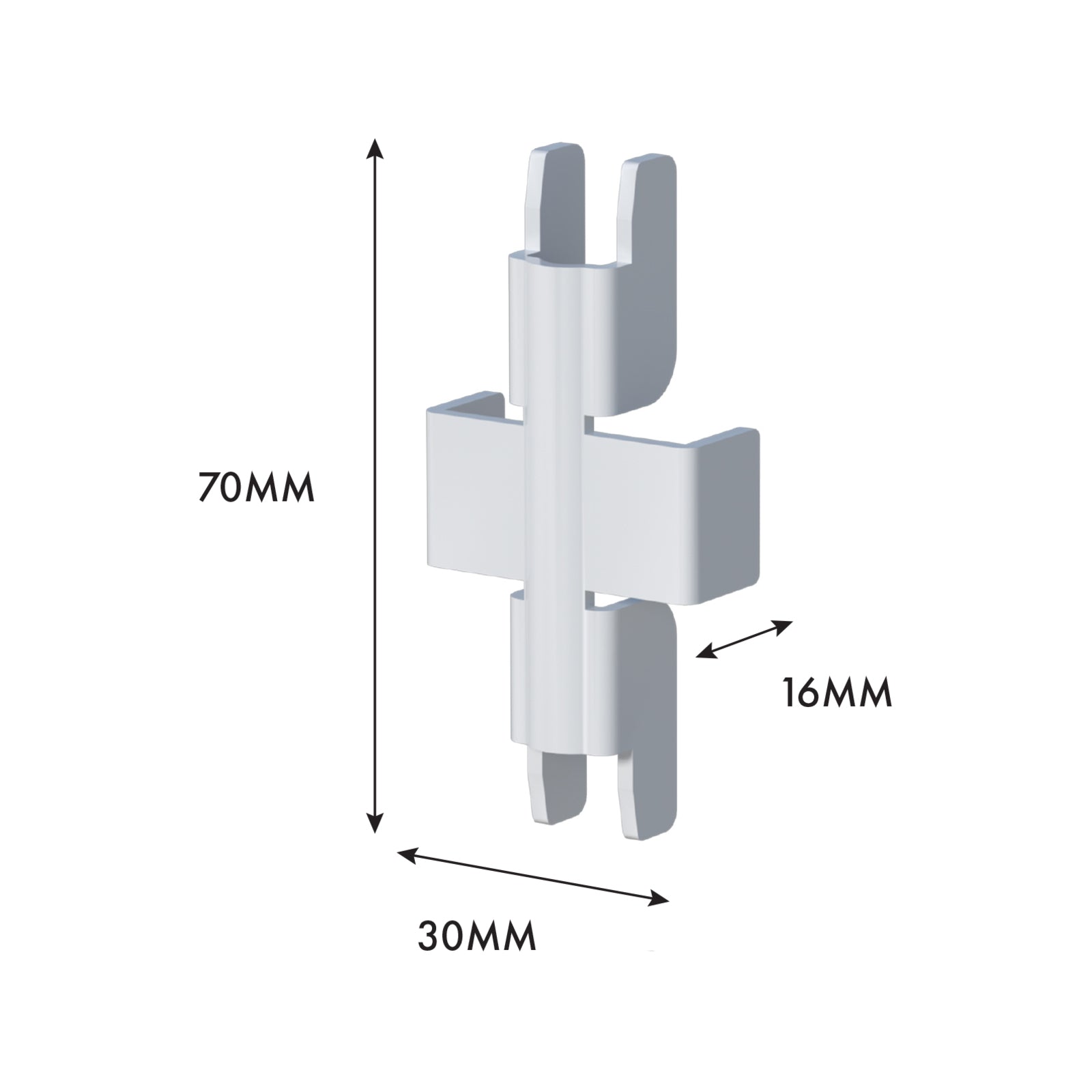 Flexi Storage Home Solutions White Double Slot Wall Strip Joiner - Steel 2 Pack