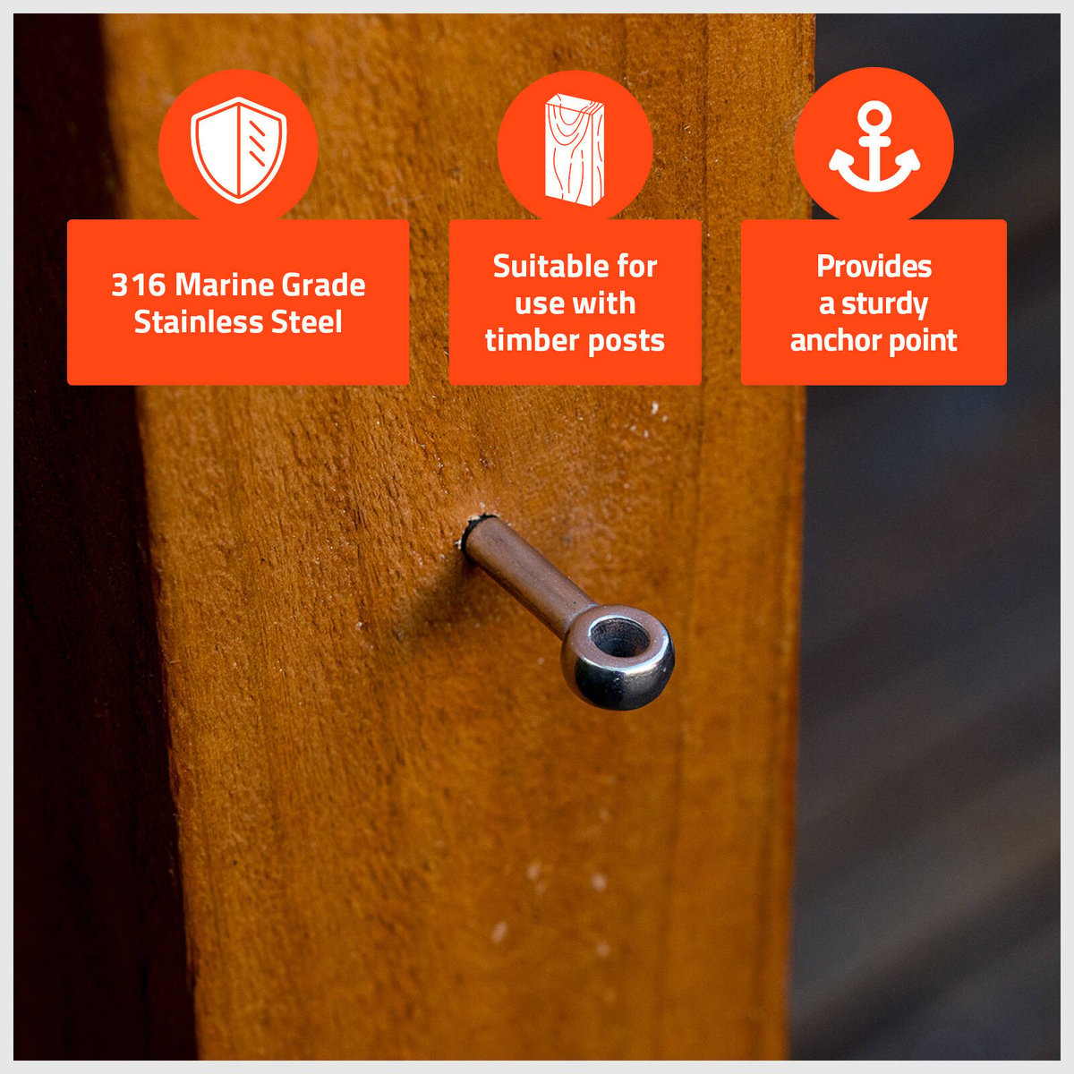 Taskmaster 6mm 316 Stainless Steel Lag Screw - 2 Pack