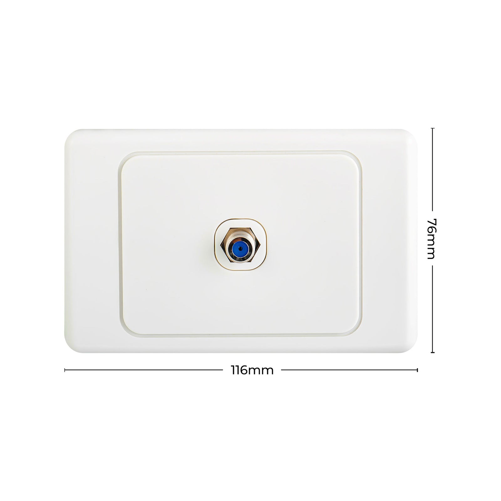 DETA F-Connector Outlet - White Polycarbonate Nickel Plated TV Antenna Wall Plate