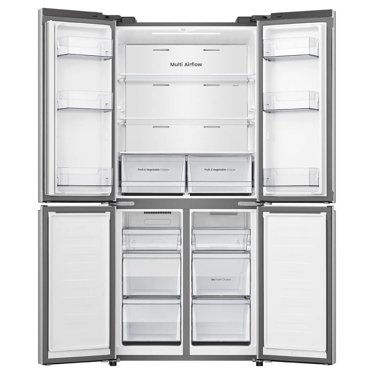 Hisense 483L PureFlat French Door Fridge - White Glass - 4.5 Star Energy Rating - HRCD483G