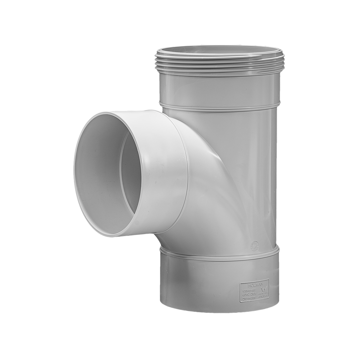 Holman 100mm 88° Female and Female PVC DWV Plain Junction, Underground Rated, Grey